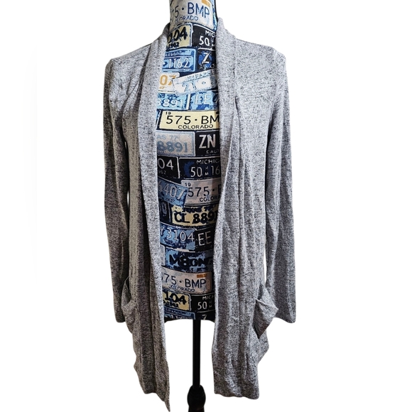 NEW It's Our Time Gray Open Cardigan Sweater Large - Picture 1 of 8